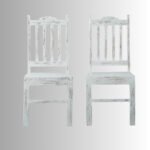 Wooden Dining Chair (White Distress) – Set of Two - Image 4