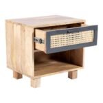 Cavaro Cane Handcrafted Mango Wood Bedside Table with Cane Drawer | Made in India - Image 3