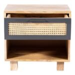Cavaro Cane Handcrafted Mango Wood Bedside Table with Cane Drawer | Made in India - Image 5