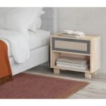 Cavaro Cane Handcrafted Mango Wood Bedside Table with Cane Drawer | Made in India - Image 9