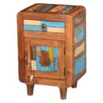 Aurevia Reclaimed Wood Patchwork Night Cabinet - Image 2