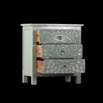 Wooden Carved Chest of 3 Drawer Cabinet - Image 5