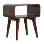 Arcora Solid Sheesham Wood Curved Bedside Table - Image 2