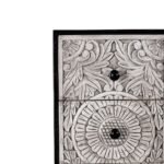 Wooden Rustic Carved Cabinet (White Antique) - Image 2