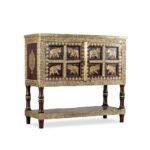 Wooden Brass Fitted Storage Cabinet (Teak)