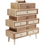 Handcrafted Solid Mango Wood Chest with Rattan Woven Drawers | Made in India - Image 4