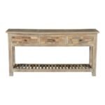 Sundra Reclaimed Mango Wood Console Table | Sandblasted Sun-Washed Finish (59.06″ × 15.75″ × 35.43″) - Image 3