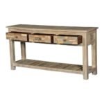 Sundra Reclaimed Mango Wood Console Table | Sandblasted Sun-Washed Finish (59.06″ × 15.75″ × 35.43″) - Image 2