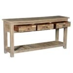 Sundra Reclaimed Mango Wood Console Table | Sandblasted Sun-Washed Finish (59.06″ × 15.75″ × 35.43″) - Image 5