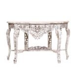 Élise French Arched Hand-Carved Solid Wood Console Table | Antique White Finish (47.24″ × 15.75″ × 29.92″) - Image 6