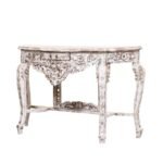 Élise French Arched Hand-Carved Solid Wood Console Table | Antique White Finish (47.24″ × 15.75″ × 29.92″) - Image 2