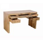 Aarvik Solid Mango Wood Writing Desk | Minimalist Natural Finish Home Office Table (55.12″ × 23.62″ × 31.50″) - Image 2