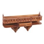 Vatsala Hand-Carved Teak Wood Wall Rack with Drawer | Traditional Bracket Shelf (37″ × 7″ × 16″) - Image 6