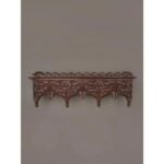 Shrinika Hand-Carved Mango Wood Wall Bracket Shelf | Traditional Engraved Wooden Wall Shelf (25″ × 4″ × 8″) - Image 2