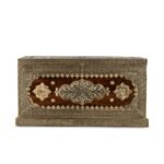 Rajghar Pitara – Solid Sheesham Wood Brass Fitted Trunk Coffee Table (Teak Finish) - Image 7