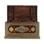 Rajghar Pitara – Solid Sheesham Wood Brass Fitted Trunk Coffee Table (Teak Finish) - Image 6