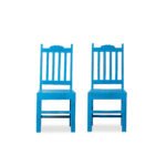 Wooden Dining Chair (Blue) Set of Two - Image 2