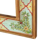 Meher Aqua Green Hand-Painted Indian Wall Mirror | Solid Mango Wood Frame (Multiple Sizes) - Image 5