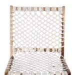 Aranya White Macrame Chair | Handwoven Lounge Chair in Solid Acacia Wood (24 × 34 × 32 in) - Image 5