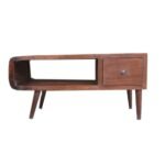 Vayra Solid Sheesham Wood Coffee Table | Walnut Finish Center Table for Living Room (39.4 × 19.7 × 15.8 in) - Image 2