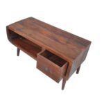 Vayra Solid Sheesham Wood Coffee Table | Walnut Finish Center Table for Living Room (39.4 × 19.7 × 15.8 in) - Image 5