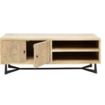 Forssa Solid Mango Wood TV Cabinet | Handcrafted Natural Finish Entertainment Unit (51.2 × 15.8 × 17.7 in) - Image 2