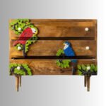 Pakshi Hand-Carved Bird Design Chest of Drawers | Solid Mango Wood, Multicolor Finish (36.2 × 29.9 × 18.5 in) - Image 6