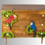 Pakshi Hand-Carved Bird Design Chest of Drawers | Solid Mango Wood, Multicolor Finish (36.2 × 29.9 × 18.5 in) - Image 7