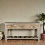 Sundra Reclaimed Mango Wood Console Table | Sandblasted Sun-Washed Finish (59.06″ × 15.75″ × 35.43″)