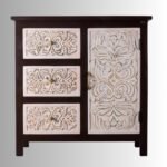 Regalia Carved Solid Wood Storage Cabinet (Walnut) - Image 3