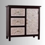 Regalia Carved Solid Wood Storage Cabinet (Walnut)