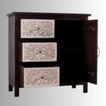 Regalia Carved Solid Wood Storage Cabinet (Walnut) - Image 2