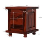 Solid Sheesham Wood End Table in Rich Brown Finish | Made in India - Image 5