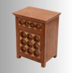 Royal Grid Teakwood Carved Night Stand (Right Side Bedside) - Image 4