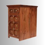 Exotic Heritage Carved Night Stand – Solid Acacia Wood Bedside Table