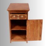 Exotic Heritage Carved Night Stand – Solid Acacia Wood Bedside Table - Image 2