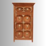 Exotic Heritage Carved Night Stand – Solid Acacia Wood Bedside Table - Image 4