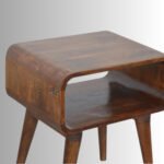 Arcora Solid Sheesham Wood Curved Bedside Table - Image 7