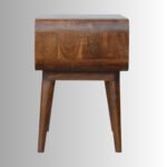 Arcora Solid Sheesham Wood Curved Bedside Table - Image 8
