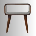 Arcora Solid Sheesham Wood Curved Bedside Table - Image 4