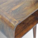 Arcora Solid Sheesham Wood Curved Bedside Table - Image 3