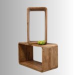 Aurelio Rectangular Cube Side Table Set of 2 (Natural Sheesham Wood) - Image 5