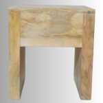 Boston Square Bedside Table – Solid Mango Wood (Natural Finish) - Image 5