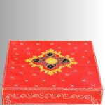 RangRiwaaz Hand-Painted Solid Wood Side Table (Red Heritage Finish) - Image 8