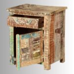 Heritage Patchwork Carved Bedside Table (Multicolor) - Image 5