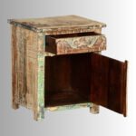 Heritage Patchwork Carved Bedside Table (Multicolor) - Image 2