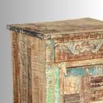 Heritage Patchwork Carved Bedside Table (Multicolor) - Image 7