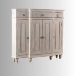 White Distress Solid Mango Wood Storage Cabinet with Doors & Drawers