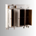 White Distress Solid Mango Wood Storage Cabinet with Doors & Drawers - Image 2