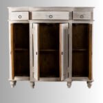 White Distress Solid Mango Wood Storage Cabinet with Doors & Drawers - Image 5